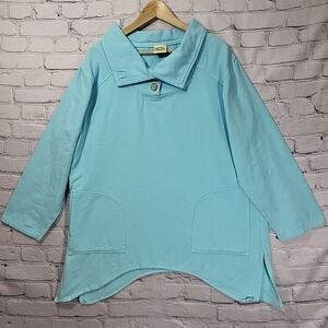 Drawstrings of Malibu Pullover Womens S‎ Light Blue Beachwear Sweater Cotton USA